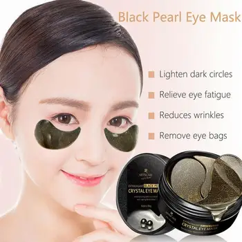 Black Crystal Eye Masky Odstranit Tmavé Kruh, Proti Vráskám Kolagenové Hydratační Oční Náplasti Pod Oči na Spaní Maska, 60pcs