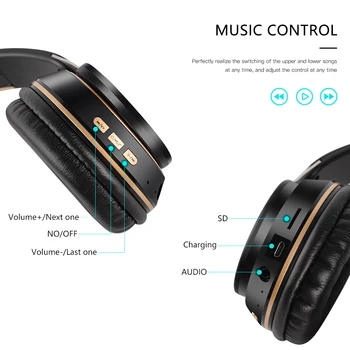Bluetooth Sluchátka Bezdrátová Sluchátka 3D Stereo Podpora TF Karta, 3,5 mm S Skládací Pro Mobilní Telefon Audifonos Hráč Sluchátka
