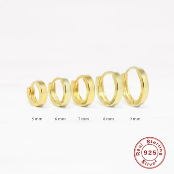 Boako 5 mm/6 mm/7mm/8mm/9mm 925 Sterling Silver Hoop Náušnice Pro Ženy, Svatební Zásnubní Jemné Šperky Pendients W4