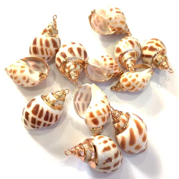 Boho Conch Shell Půvaby Moře Pláž Přírodní Shell Přívěsky Pro Ženy, druh měkkýše v Létě Výrobu Šperků DIY Náušnice Náhrdelník 10ks