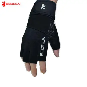 Boodun Jeden Pár Unisex Non-slip Vzpírání Tělo Budování Fitness Half Finger Prodloužit Sportovní Rukavice Ochranné Rukavice S/M/L/XL