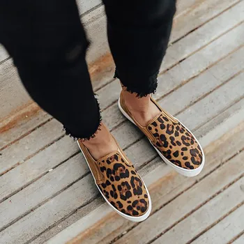 Boty žena ploché chaussures femme boty Ženy, Dámy Módní Leopard Ležérní Mokasíny Roman Tkaniny Plátno Boty