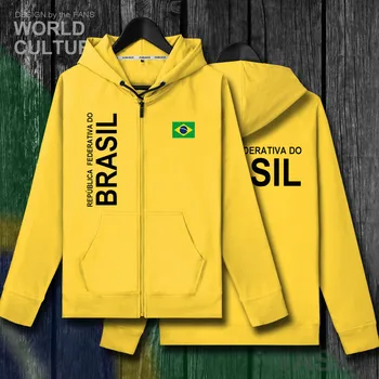 Brazílie Brazílie PODPRSENKA Brazilské BR muži zip fleece mikiny zimní dresy, pánské bundy a národní oblečení země mikina kabát