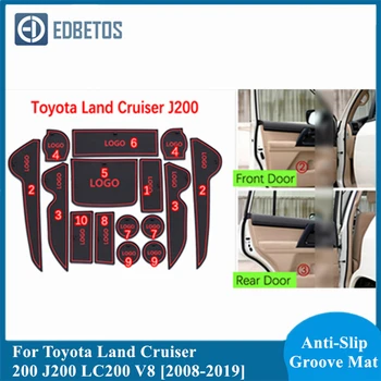 Brána Hrací Podložka Pro Toyota Land Cruiser 200 J200 LC200 V8 Interiérové Dveře Pad/Pohár Prachu Rohože Vodní Dráha Non-Slip Červená/Bílá