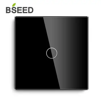 BSEED EU Dotykový Stmívač 1 Gang 1Way 2Way 3 Barvy Bílá Černá Golden Crystal Panel Smart Touch Screen Dimmer