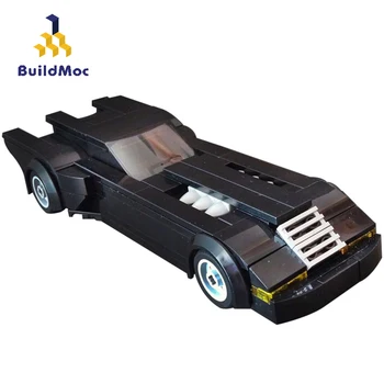 BuildMoc Super Heroes Klasické Filmové Postavy Batmobile Stavební Bloky MOC Creator Obrázek Auta, Černé auto Vzdělávací Děti Hračky