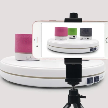 Bílá 25cm LED Foto 360 Stupňů Elektrické Rotační Otočný stůl Rotující Stojan pro Fotografování Šperky Hodinky Digitální Produkt