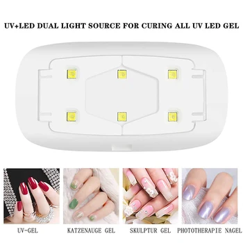 Bílé Nehty Vlasů UV Stroj LED Lampa Přenosný Micro USB Kabel Domácí Použití Nail UV Gel Lak Dryer Nail Art Nástroje