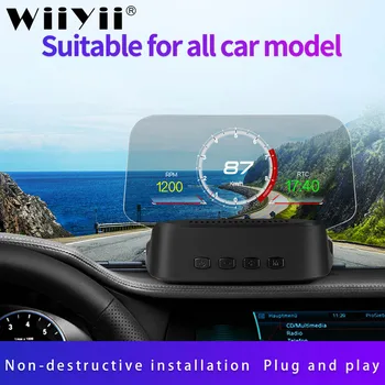 C2 Univerzální Auto HUD Displej OBD+GPS Head Up Display s Vysokým Rozlišením, Rychloměr, Auto Diagnostický Chybový Kód Bezpečné Jízdy, Alarm