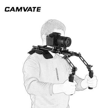 CAMVATE Pro Rameno Mount Soupravy S Manfrotto QR Podstavec & Dual Rozeta Prodlužovací Rameno Rukojeti Pro DSLR /DV Videokamery