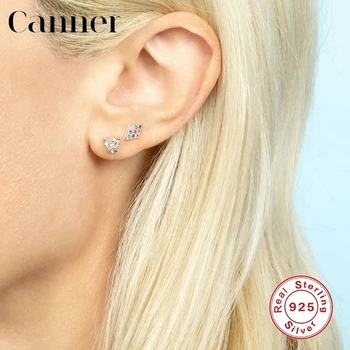 Canner 925 Sterling Silver Stud Náušnice Pro Ženy Geometrického Tvaru Kříže CZ Náušnice Chrupavky Piercing pendientes Aretes W5