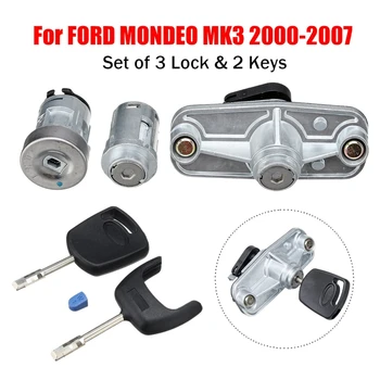 Car Dveře Zámek Nastavit Zapalování Benzín Kryt Zadní Kufr Boot Lock Levá pro Ford Mondeo MK3 2000 - 2007