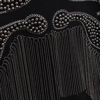 CBAFU jaro podzim lištování střapcem w dílná sada vysoce kvalitní harajuku vyhovuje měkké pletené zboží dámské tepláky černé pletené set P900