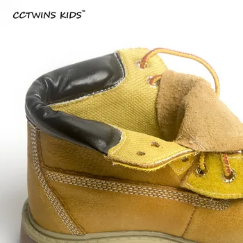 CCTWINS DĚTI jaro podzim zima děti boty děti teplé boty kožíšek holky Řím hnědé boty dětské kožené boty batole značky C001