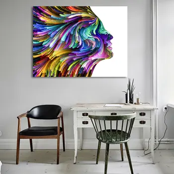 CHENFART Barevné Vlasy Žena Abstraktní Zeď Umění olejomalba na Plátně Obrázky pro Obývací Pokoj Plakát Moderní Obrazy Domova