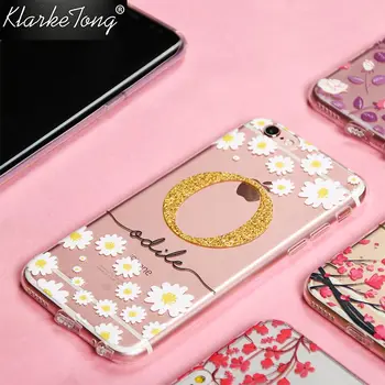 Cherry blossom Glitter Flower Jméno Vlastní Telefon Pouzdro Pro iPhone 12 mini 11 pro max XS XR 8 7 6 Plus SE2020 Měkké Silikonové Krytí