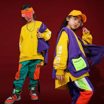 Chlapci Dívky Fázi Soutěže Jazz, Hiphop Dance Kostýmy Hip Hop Oblečení Děti Pop, Street Dance Oblečení pro Děti 10 12 14 16 Yrs