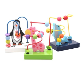 Chlapci Dívky Montessori Dřevěné Hračky, Kruhy, Korálky Drát Bludiště Horské Dráze Vzdělávací Dřevěné Puzzle Baby Hračky Matematika