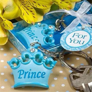 Chlapeček Prince Imperial korunu přívěšek na klíče kroužek na klíče klíčenka stuha dárkové krabičce baby přeháňka laskavosti suvenýry, svatební dar 20ks