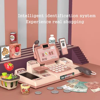 Chytré pokladny rodiny hračky simulace supermarketu, jídelní stůl luxusní pokladny děti je kombinace nastavení