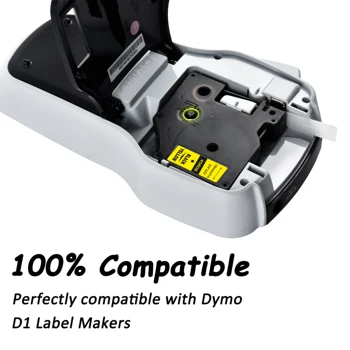 CIDY 45812 Černé na stříbrné Kompatibilní s Dymo D1 19mm Štítek Pásky Pásky Kazeta pro Dymo Label Manager 160 210 280