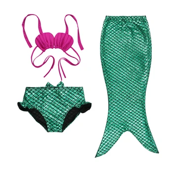 Citgeett 3ks Nastavit Nové Děti Dívky Mořská panna Ocas Swimmable Bikini Set Plavky Plavat Kostým