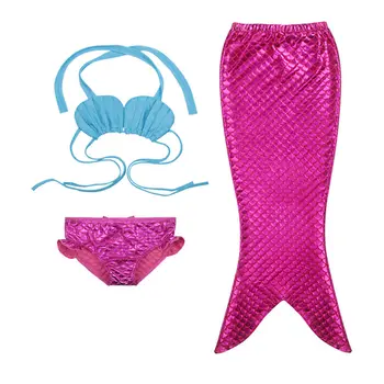 Citgeett 3ks Nastavit Nové Děti Dívky Mořská panna Ocas Swimmable Bikini Set Plavky Plavat Kostým