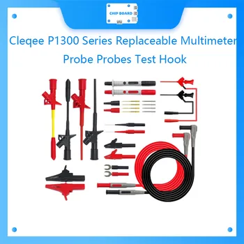 Cleqee P1300 Série Vyměnitelné Multimetr Sondy Sondy Test Hook&Test Vést kit sady 4mm Banana Plug Alligator Klip Test Vede