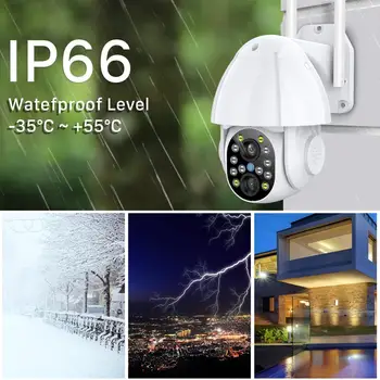 Cloud 3MP Dual-Objektiv Bezdrátové připojení PTZ Kamera Venkovní 1080P 4X Zoom, Barva IR Wi-fi IP Kamera, Automatické Sledování CCTV Bezpečnostní Dohled