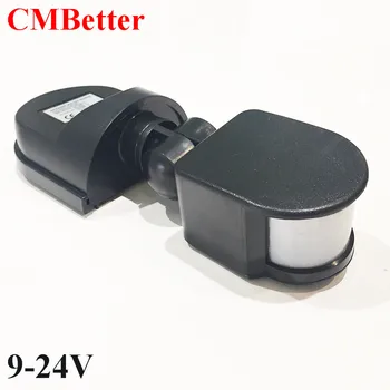 CMBetter Automatické Snímače Pohybu Spínač pro LED Světlo, Vypínač, Venkovní Infračervený PIR Pohybové Čidlo Venkovní DC 9V - 24V