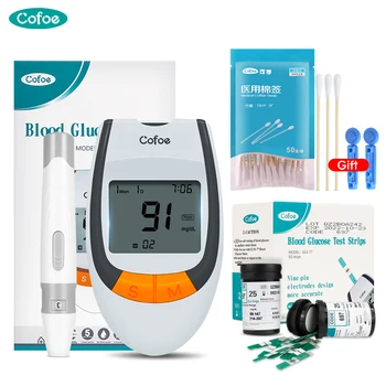 Cofoe Monitor hladiny Glukózy v Krvi 50/100pcsTest proužky a Lancety Sledování Diabetu Hypoglykémie Monitor hladiny Glukózy v Krvi Domácí Zdravotní Systém