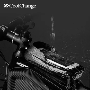 CoolChange Kole Pytel Vodotěsný Double IPouch Pro 6.0 Palcový Dotykový Displej Na Kole Pytel Rám Přední Hlavu Top Tube Cyklistické Doplňky