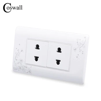 COSWALL EU/US Universal Plug Jednoduchý Styl Zdi Elektrické Zásuvky Multi-funkční 4 Díra Zásuvky S Dětskou Ochranné Dveře