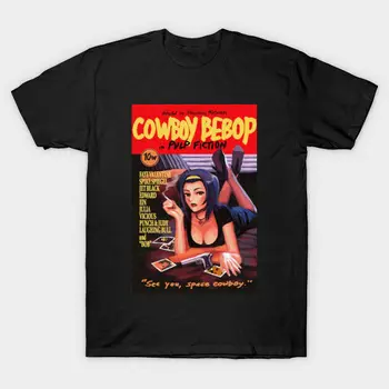 Cowboy Bebop Fikce Black T-Shirt Anime Trička Muži Ženy 2020 Harajuku Módní Gothic Gothic, Hip Hop Ležérní Topy Tee T-Shirt