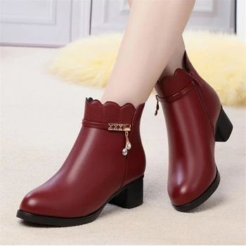 Cresfimix botas de mujer ženy, klasické černé pu kůže, vysoký podpatek kotníkové boty lady cool podzim plus velikosti 35-42 boty a6450