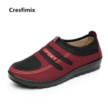 Cresfimix zapatos de mujer ženy roztomilý vysoce kvalitní měkké a pohodlné jaro & podzim skluzu na ploché boty lady červené boty c2386