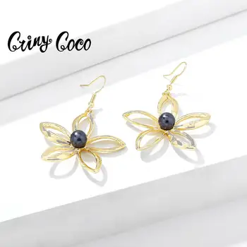 Cring Coco 2020 Velká Zlatá Barva Květina Náušnice pro Ženy, Móda Dívky, Dámy Módní Svatební Šperky Visící Náušnice