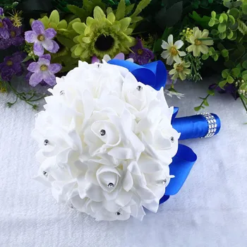 Crystal Pearl Růže Družička Svatební Kytice Svatební Umělé Hedvábné Květiny Pro Svatební Party Mariage Ruku Květinové Dekorace