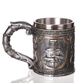 CSS Středověkých Templářů Crusader Knight Hrnek Brnění Rytíře Kříže Pivo Stein Korbel Kávy Cup-Hrnek