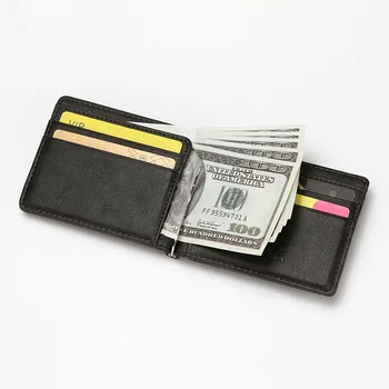 CUIKCA Kožené Unisex Rfid Peněženky Minci Taška spona na Peníze, Ženy, Muži Kovový Klip Peněženka ič Kreditní Karty Případech Cestovní Peněženka