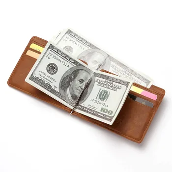 CUIKCA Kožené Unisex Rfid Peněženky Minci Taška spona na Peníze, Ženy, Muži Kovový Klip Peněženka ič Kreditní Karty Případech Cestovní Peněženka
