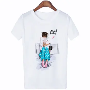 CZCCWD Ženy Oblečení 2019 Letní Harajuku Tenké Části T Košile Módní Karikatura Zábavu Dopis Tištěné Tričko pro Volný čas Estetický Tričko