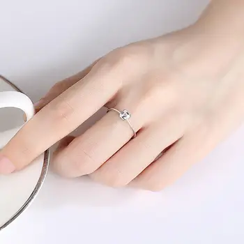 CZCITY Čisté 925 Mincovní Stříbro Prsteny pro Ženy 2020 Seznamovací Večírek Daily-Life Square Ring Jemné Šperky Bijoux Dárky SR2052103