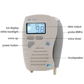Cévní Doppler 8Mhz Sonda Vaskulární Sledovat Průtok Krve Detektor Ultrazvuku Přenosné Domácí Zdravotní Péče CTG Nástroje Krvi Metr