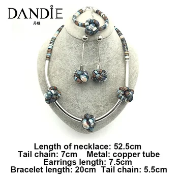 Dandie Náhrdelník Set Pro Ženy, Svatební Twist Tkát Náhrdelník Náhrdelník Šperky Set Svatební Dubaj Etiopské Šperky Sady