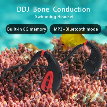 Ddj Wireless Sluchátka Pro Xiaomi Kostní Vedení Sluchátka vestavěná Paměť 8G IPX8 Vodotěsný MP3 Přehrávač, Plavání, Potápění