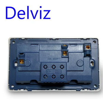 Delviz EU Standardní Usb Zásuvka, Šedá Vložený Panel,2.1 A Dual USB Port, AC 110-250V, UK Napájecí Zásuvka Univerzálního 5 Díra Zásuvky