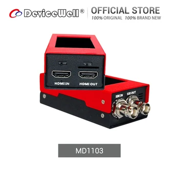 DeviceWell MD1103 mini Converter Mirco Converter Obousměrný SDI/HDMI s LCD Displej A Reproduktor A Napájení 1080P60