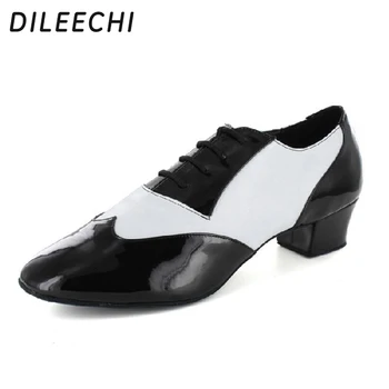 DILEECHI Muž Světlé Pravé kůže Latin taneční boty 4,5 cm Moderní 2,5 cm taneční boty hovězí kůže taneční Sál taneční boty