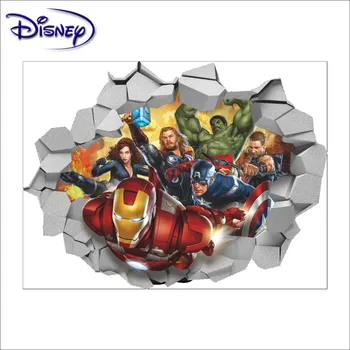 Disney Nálepka Avengers Marvel Animace Wall Breaker 3D Nálepka Stereo Efekt dětský Pokoj Samolepka